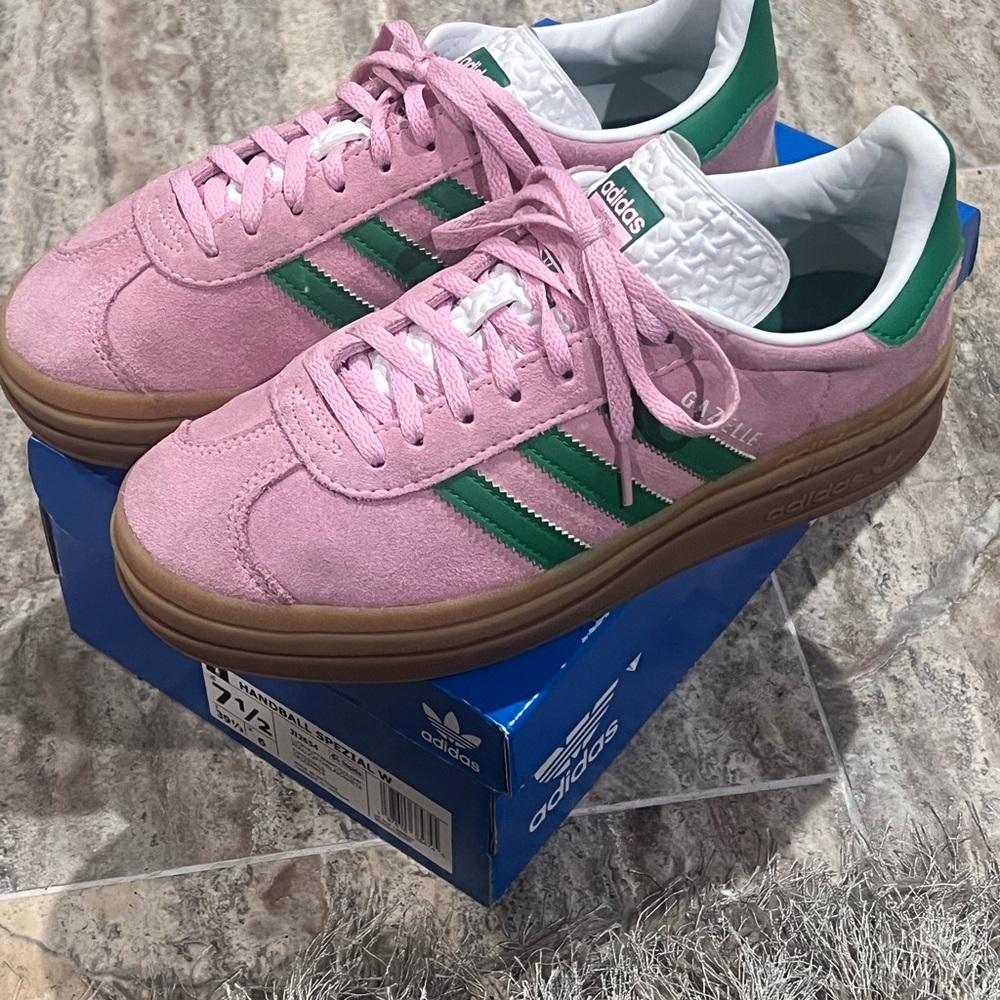 Adidas Platform Pink and Green Sneakers